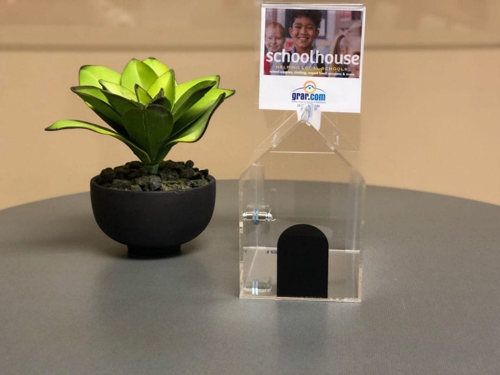 School-house-2 Donation box